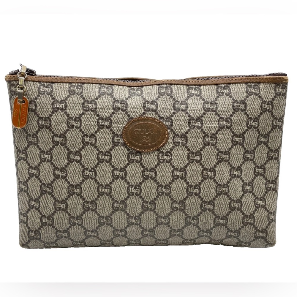 Gucci GG Plus Supreme PVC Leather Beige toiletry bag - men’s / women’s - EUC
